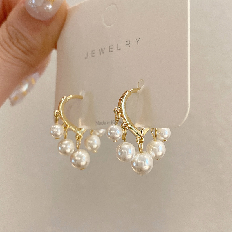 Pendientes de tuerca de bola de perlas de imitación Retro francés para mujer, joyería de , accesorios simples elegantes, al por mayor, , 2023: Plata antigua plateada