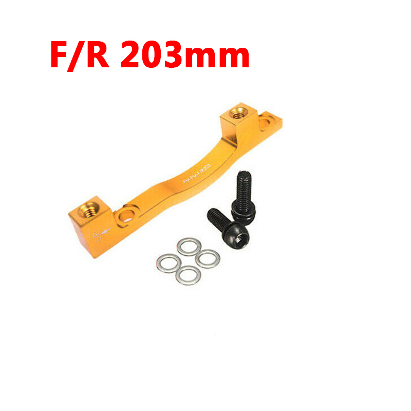 Freno de disco de aluminio para bicicleta de montaña, adaptador de Rotor de disco, pinza delantera y trasera de 180/203mm, PM-PM de accesorios de ciclismo: Gold F-R203mm