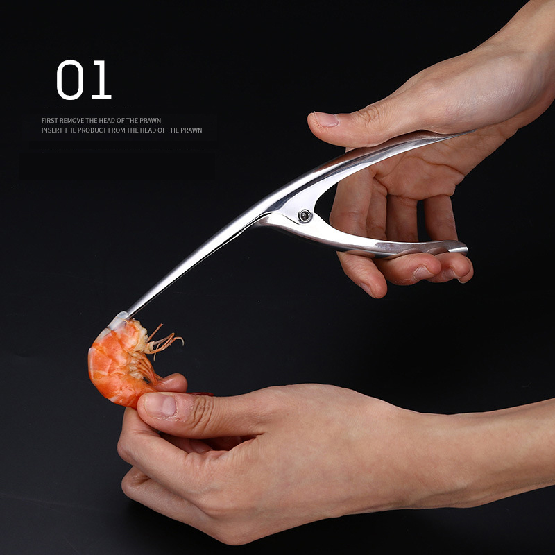 Éplucheur de crevettes en acier inoxydable, outil de nettoyage, couteau de nettoyage, ouvre-crevettes, éplucheur de peau d&#39;écrevisse