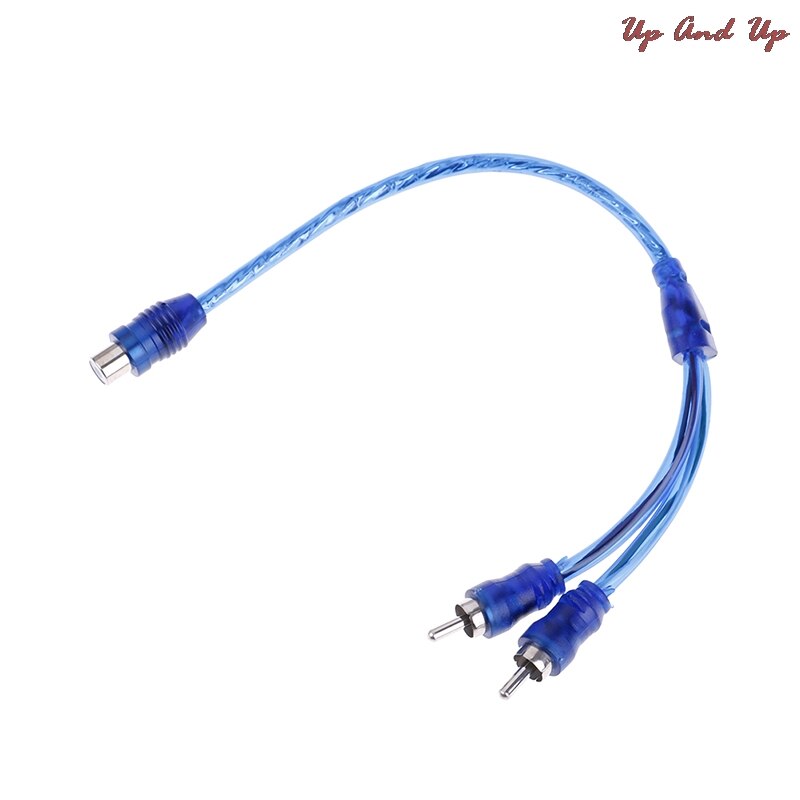 2 RCA Female To 1 RCA Male Splitter Car Audio Adapter Cable Wire Connector Car Audio System Subwoofer Portable Speaker