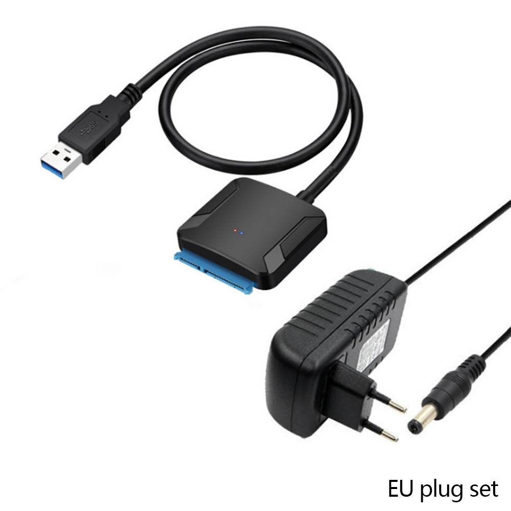 SATA to USB 3.0 HDD Drive Cable External SSD HDD SATA Hard Disk Adapter Cable Easy Drive Cables with 12V Power Adapter: WHITE