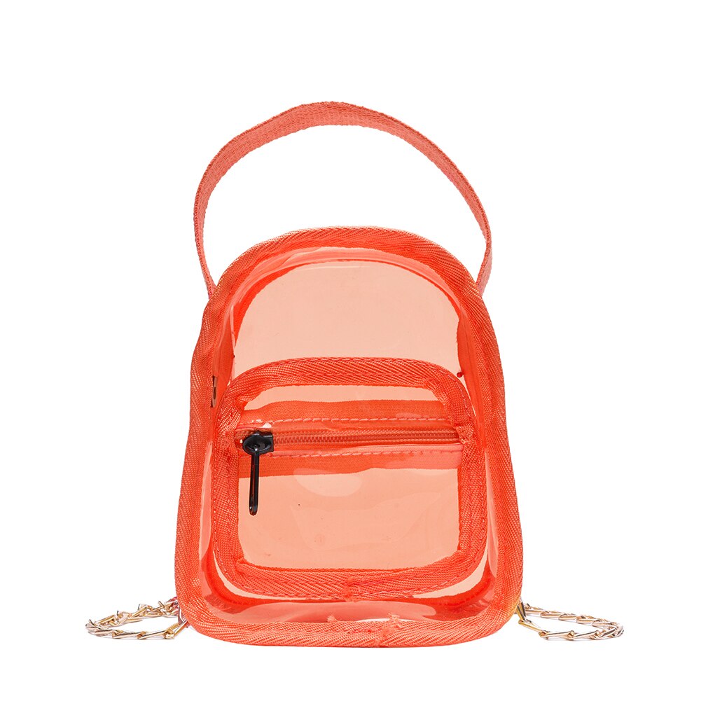 PVC transparente Mujer Crossbody bolsas de mensajero de hombro Jelly pequeña cadena transparente PVC mujeres Messenger Clutch Bag