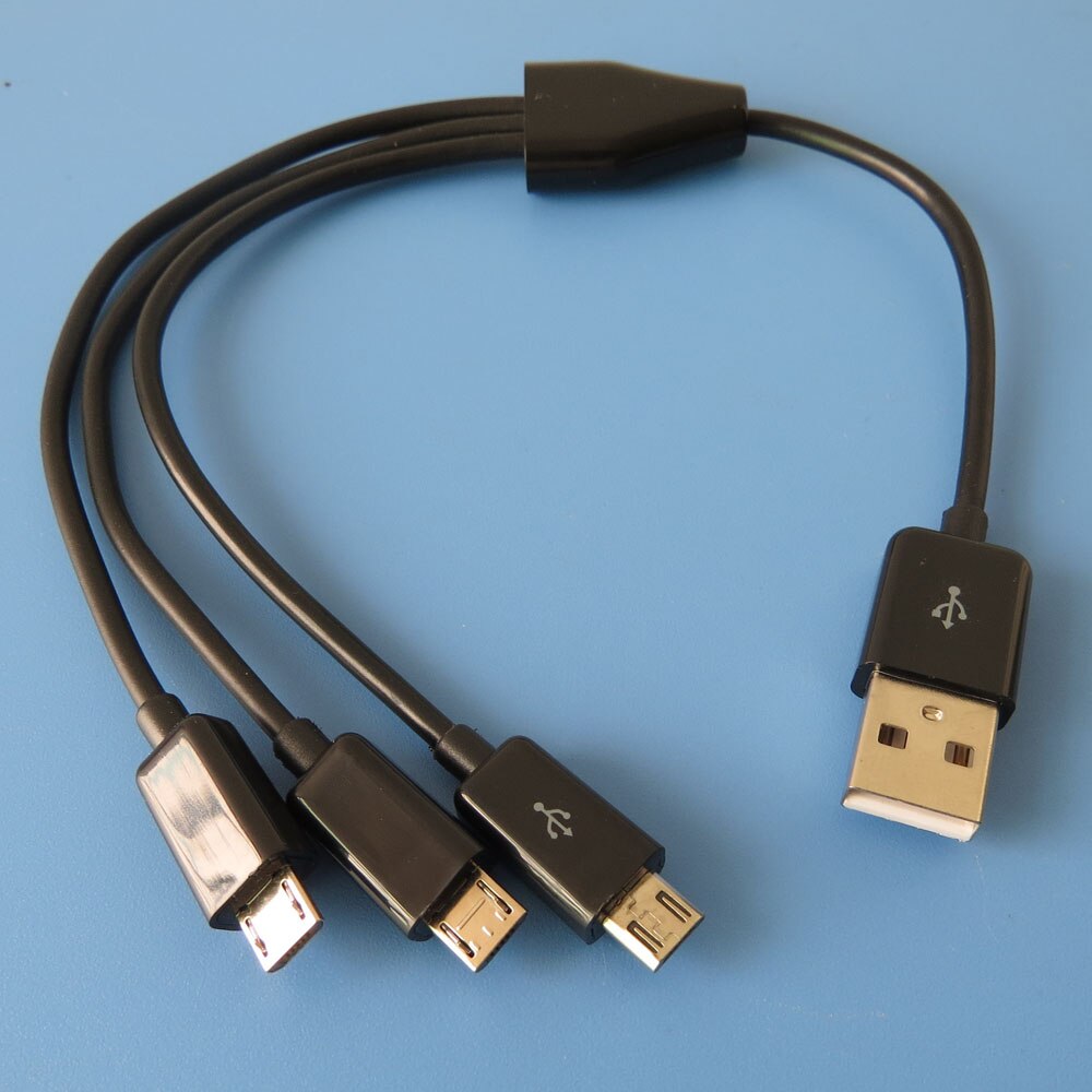 25Cm 3ft 3 In 1 Micro Usb Kabel Power 3 Micro Android Usb Apparaten Tegelijk