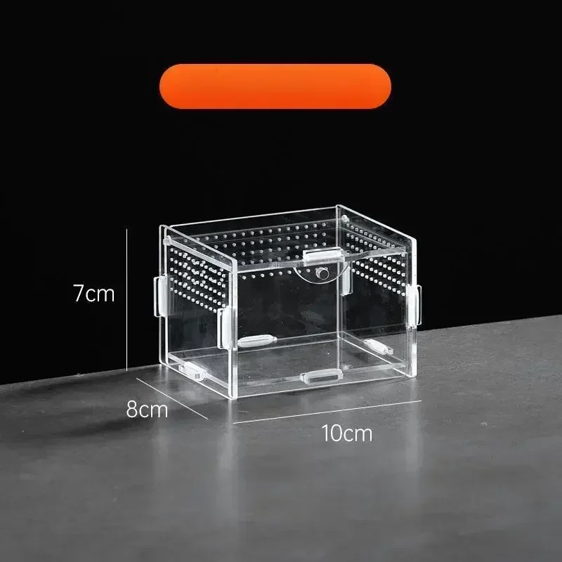 Acrylic Transparent Reptile Terrarium Breeding Box Turtle Cage Nano Arboreal Tarantula Enclosure Dearded Dragon Reptiles Habitat: Scarlet