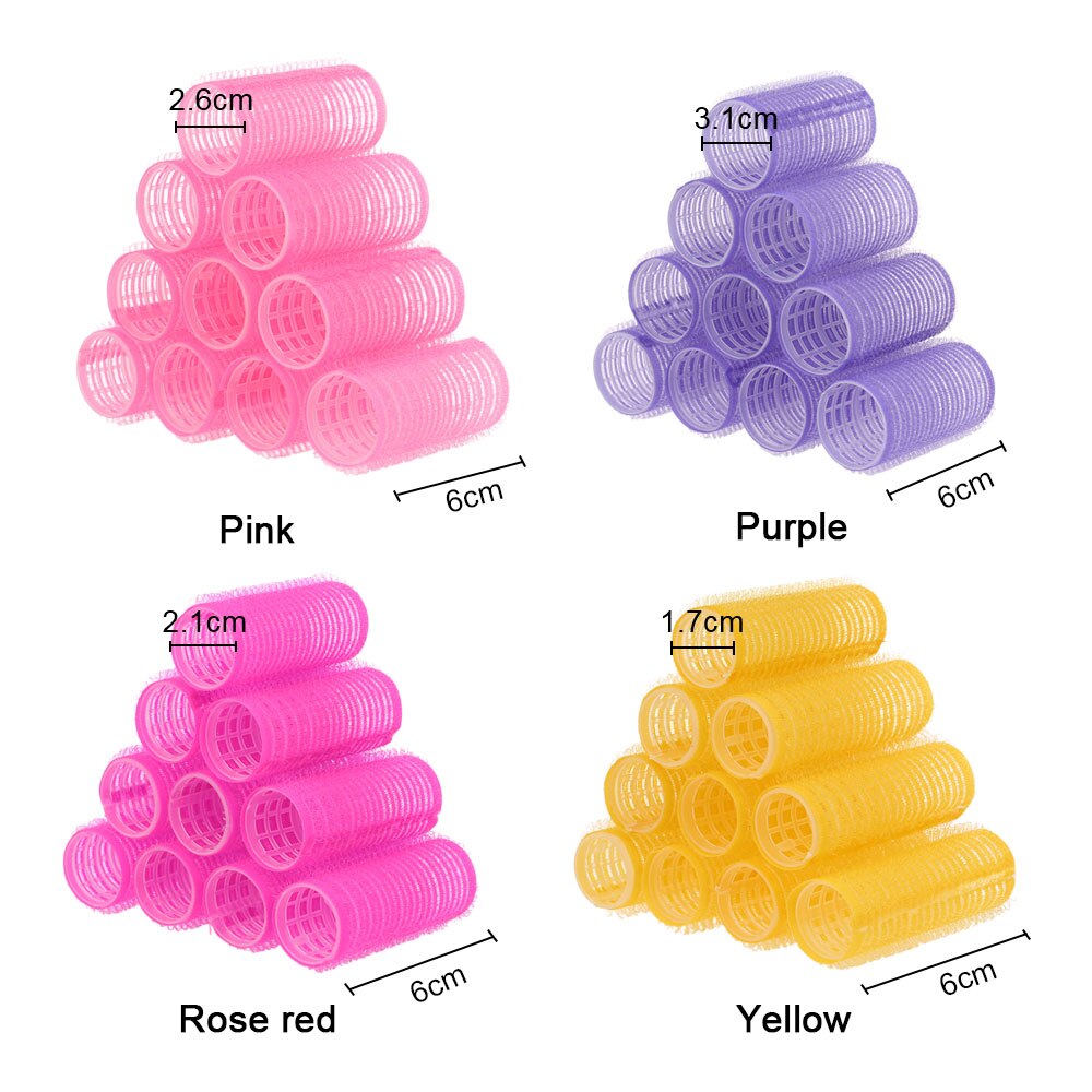10pcs Large Self Grip Hair Rollers Pro Salon Hairdressing Curlers Multi Size Hair Salon tool
