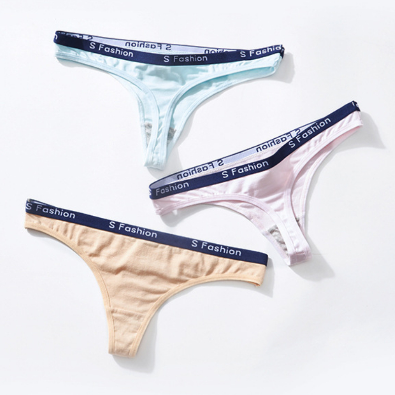 Sexede g-strenge dame bomuldstrusser lavtaljede g-strenge stribet ensfarvet underbukser pige komfortable trusser g-streng bikini
