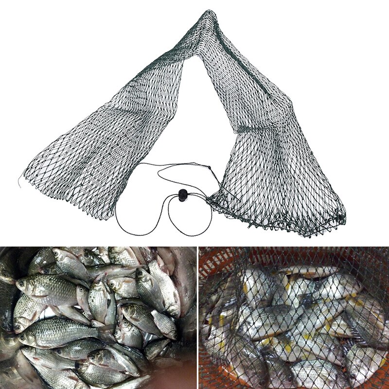 Fishing net mesh green fish bag cage simple fish protection frame flat bottom beam folding landing gear auxiliary tools