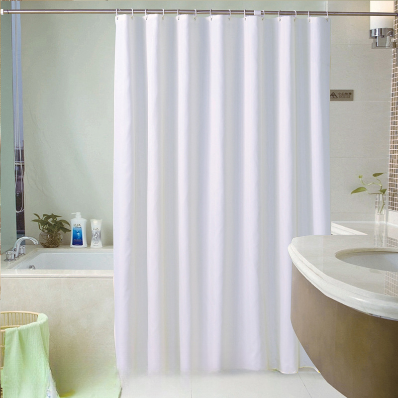 Badeværelsesforhæng vandtæt og meldugsikker ensfarvet bruseforhæng stof badeværelse varmt forhæng badeværelsesforhæng: 200*210cm / Sort