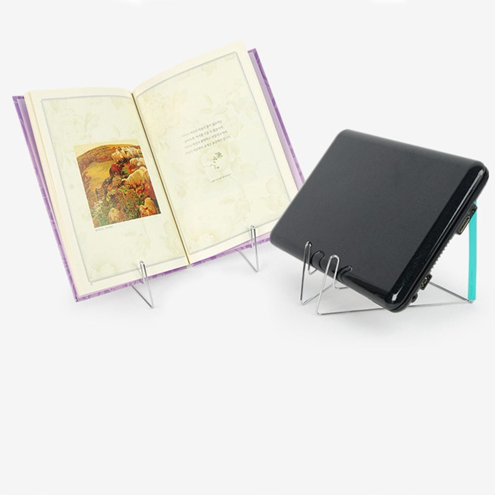 Notebook Reading Holder Foldable Adjustable Angle Stainless Steel Document Base Portable Storage Multifunction Book Stand