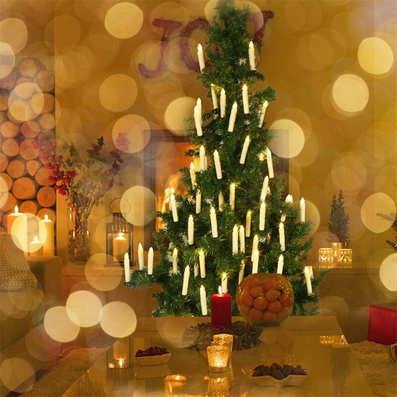 Years LED Candles Flameless Remote Taper Candles Led Tea Light for Home Dinner Party Christmas Tree Decoration Lamp