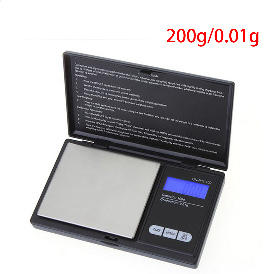 100g/200g x 0.01g LCD Digitale Precisie Pocket Scale Sieraden Goud Gram Weegschaal Weegschaal Gewicht elektronische Weegschalen