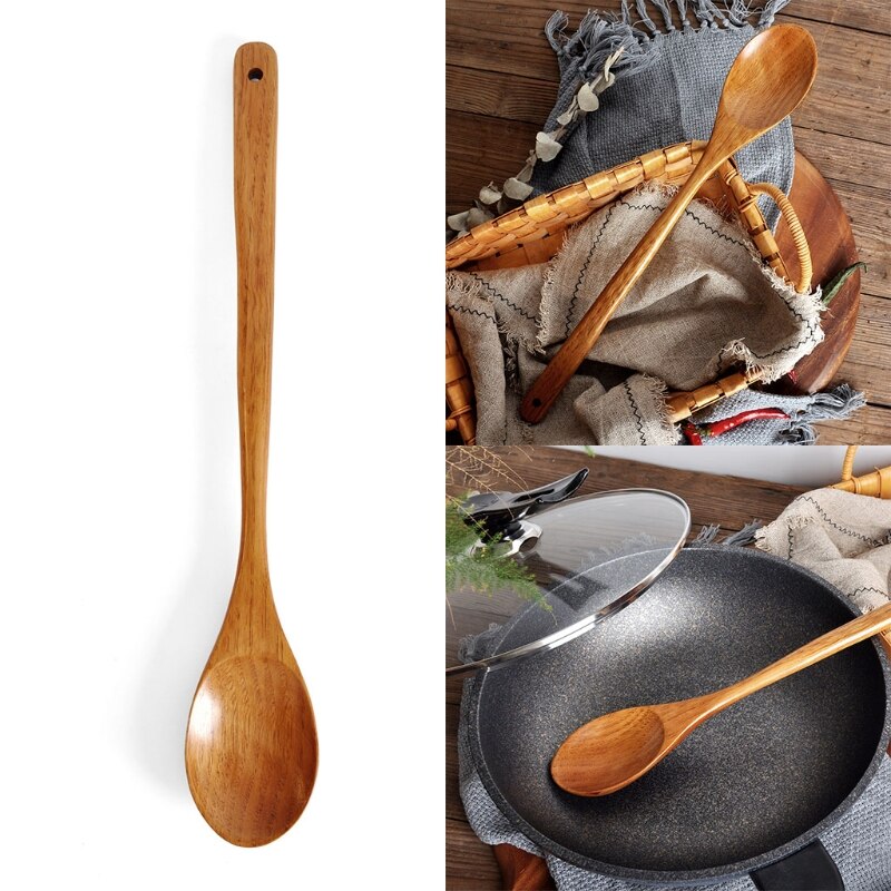 Cuillère géante en bois de 16.5 pouces, à Long manche pour cuisiner et remuer les ustensiles de cuisine