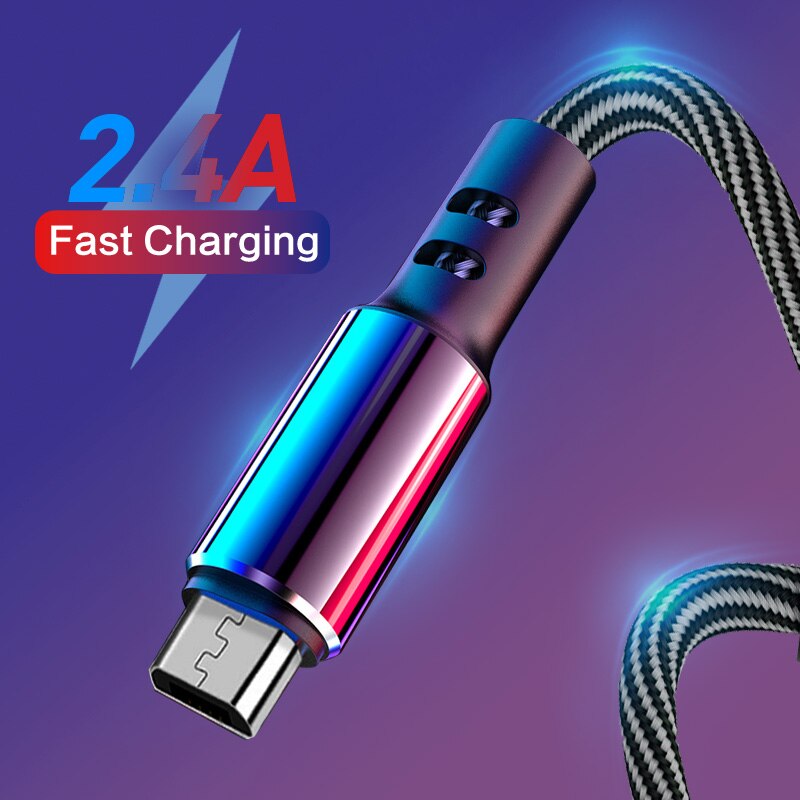 2.4A kabel Micro USB szybkie ładowanie telefonu ładowanie typu C kabel 0.5m/1m/2m synchronizacja danych szybki przewód ładowania dla Samsung Huawei Xiaomi