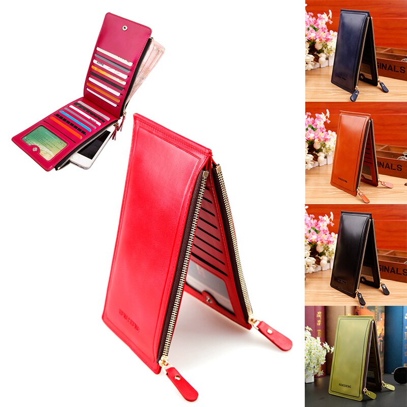 Baellerry – portefeuille en cuir pour femmes, porte-cartes, pochette décontractée, fermeture éclair, à loquet,