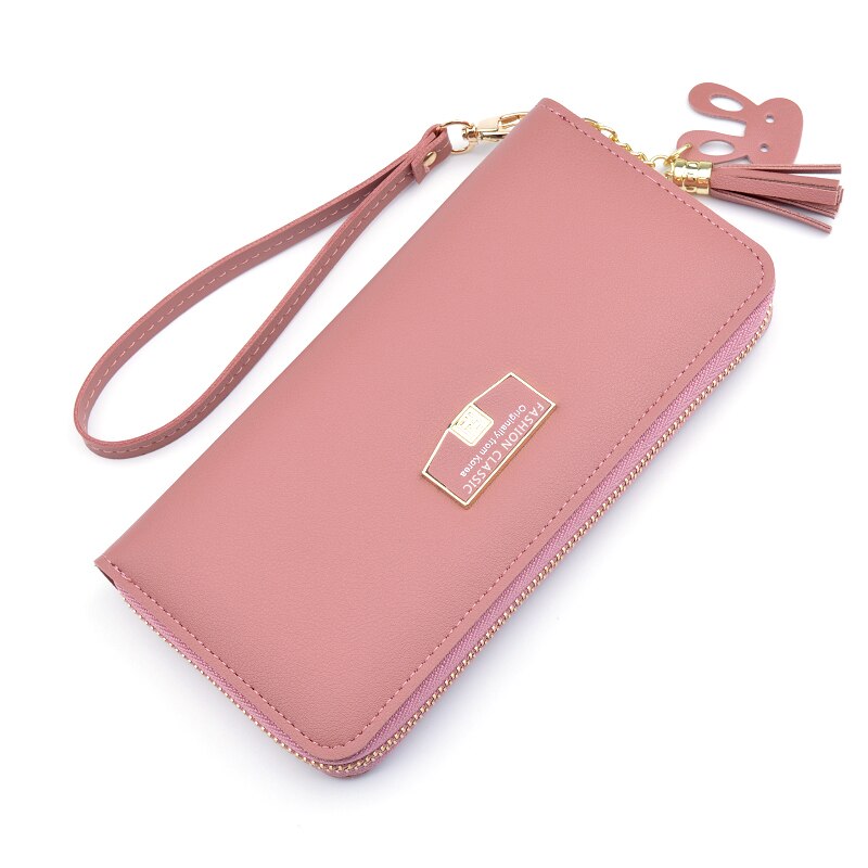 Women Wallet Long Leather Zip Wallet women’ sClutch Bag Simple European and American Large Capacity Mobile Phone Bag