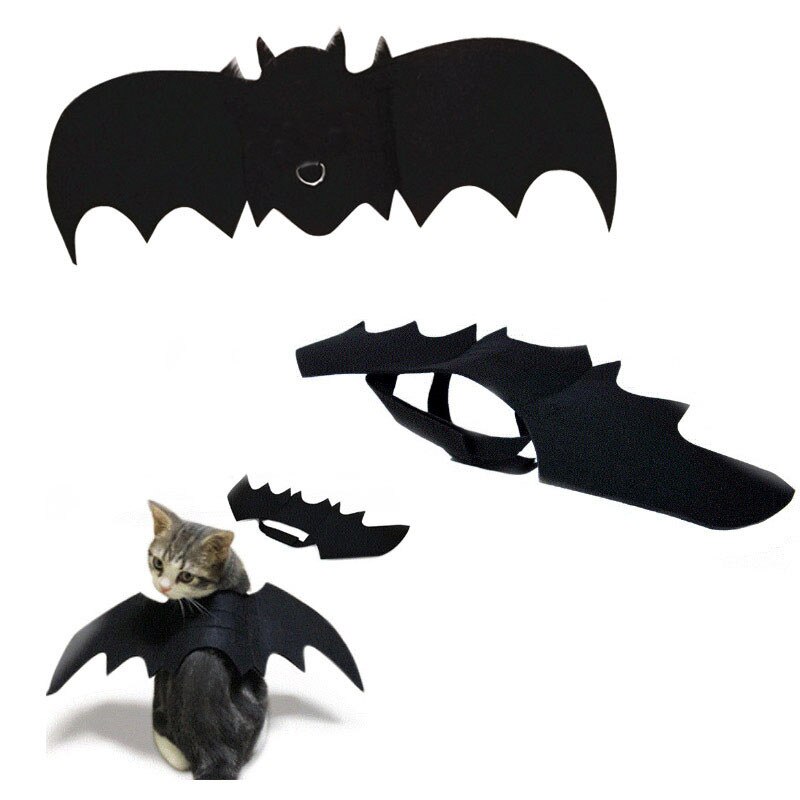Disfraz de Halloween para gato negro, alas de murciélago, Cosplay, Disfraces para mascotas para gatos, perros y gatos pequeños, accesorios para vestir