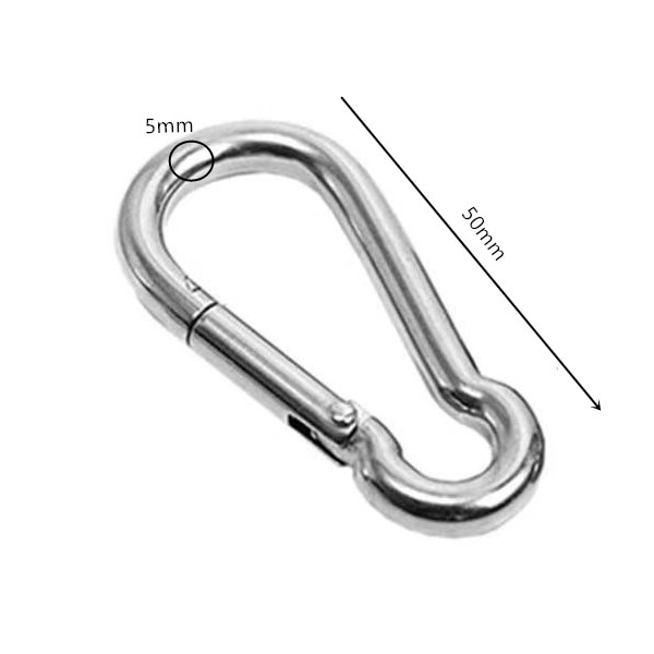 M4 Spring Snaps CNBTR M4 40mm Stainless Steel Spring - Set Of 50 Quick Link Lock Rings Snap Hooks