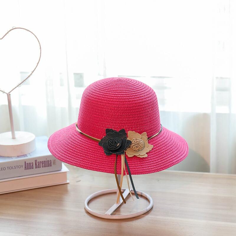 Wide Brim Straw Hat Women Flower Foldable Brimmed Sun Hat Summer Hats For Women