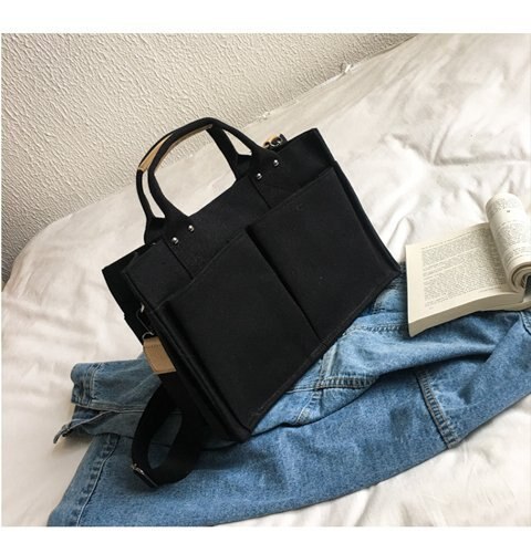 Sac à main en coton tendance pour femmes, sac à bandoulière en toile de grande capacité pliable et réutilisable, sacoche de Shopping, fourre-tout pour dames