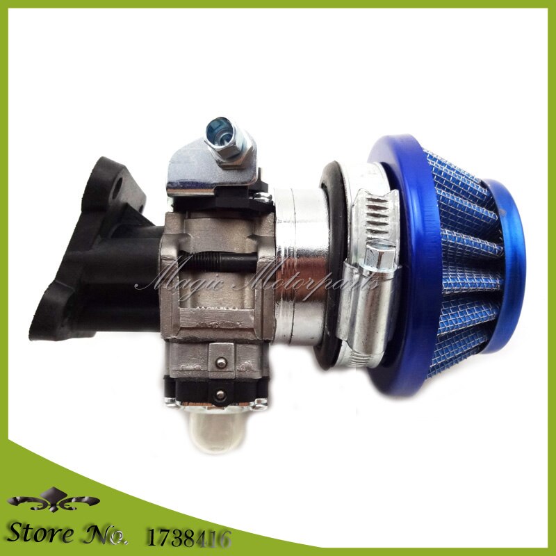 Blue Racing Carburateur Carb Luchtfilter Stack Kit Voor 2 Takt 47cc 49cc Mini Moto ATV Pocket Bike Motorcycle Motocross