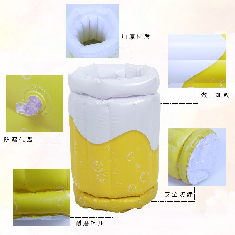 PVC Inflatable Ice Bucket Beer Steins Outdoor Beer Chiller for Freezer Drink Wine Bucket Beer Cooler