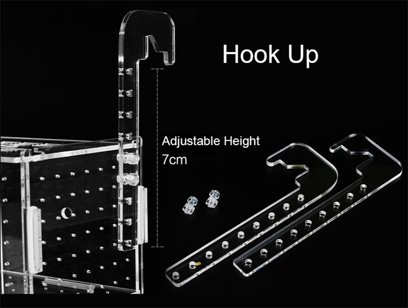 Acrylic transparent isolation box for fish tank aquarium fish fry hatching reproduction single and double grid: Hook up / 10x10x10cm