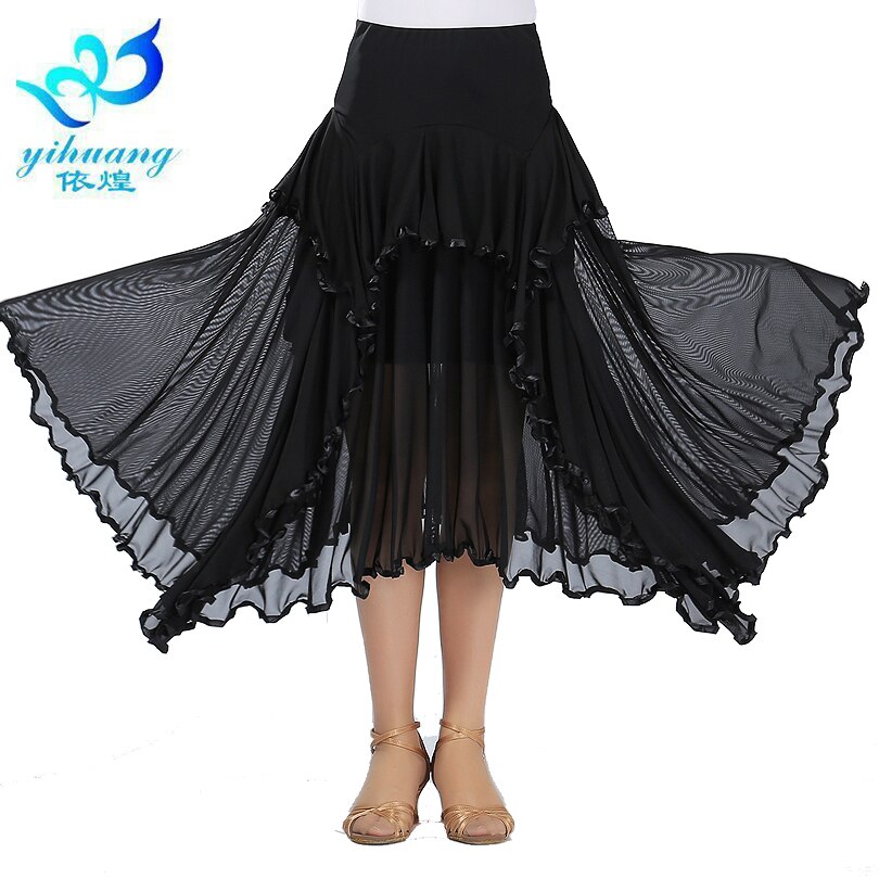 Ballroom Dance Costume Waltz Skirt Modern Standard Latin Salsa Rumba Dancer Skirts for Ladies 5 Colors #2546