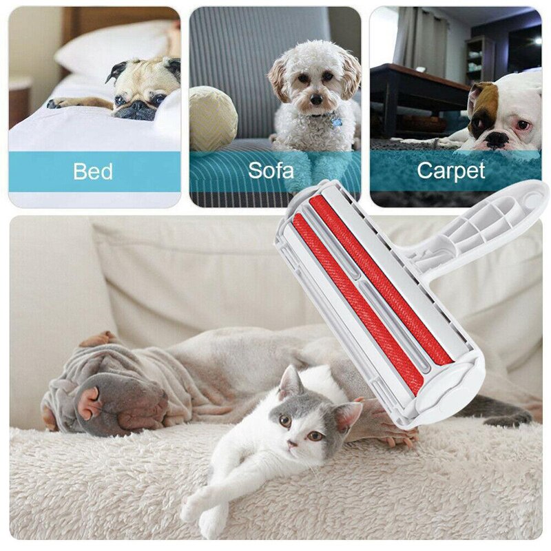 2-Way Pet Hair Remover Roller Verwijderen Hond Kat Haar Van Meubels Zelfreinigende Lint Pet Hair Remover een Hand Bedienen Voor Sofa