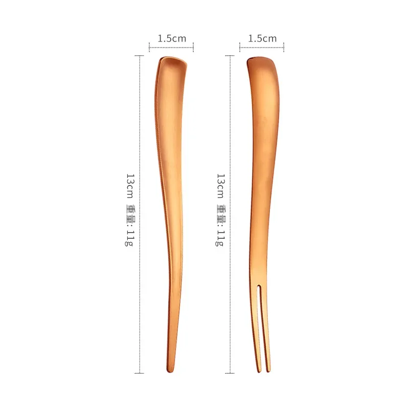 2in1 Fruit Fork 304 Stainless Steel Dessert Fork Food-grade Mixing Spoon Mini Fruit Stick Perfect for Cake Fish Coffee Ice Cream: WHITE