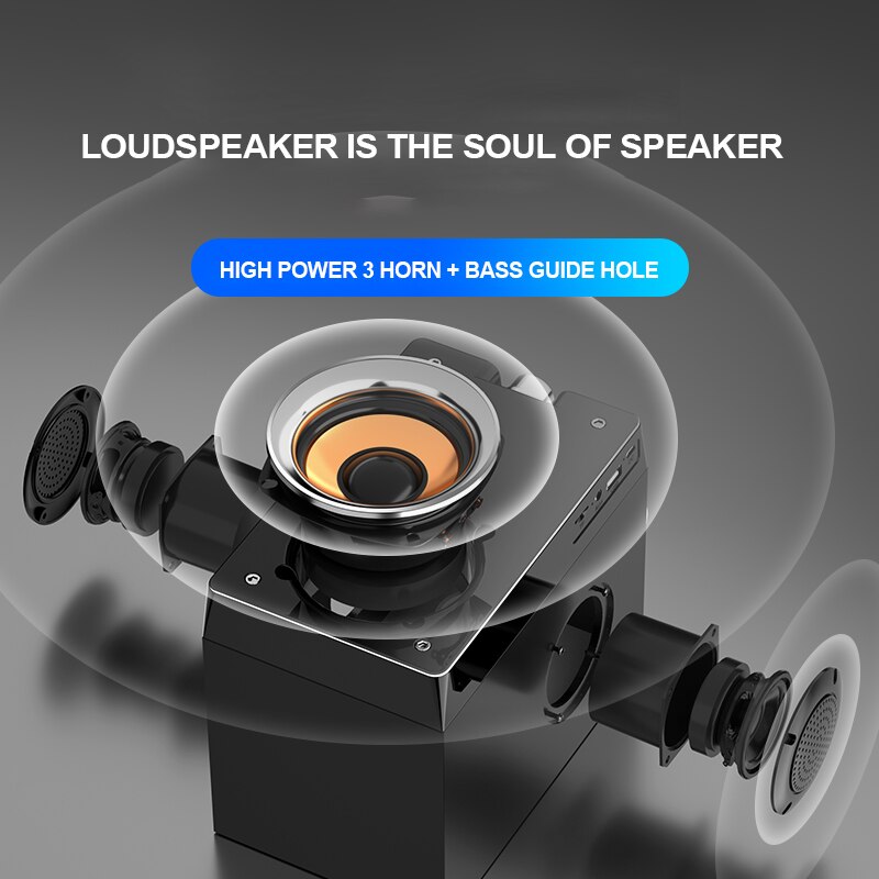 T3 Big Power Outdoor Portable Bluetooth Speaker Wireless Subwoofer Boombox Column Sound Music Center Support LED Display FM AUX