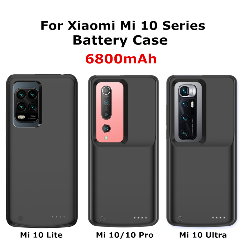 Batterie Ladegerät Fällen Für Xiaomi Mi 10 Ultra Ladung fallen 6800mAh Sicherung Energie Bank Abdeckung für Mi10 Profi Mi 10 Lite Batterie Abdeckung