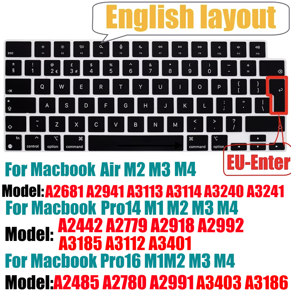 Kompatible Tastaturabdeckung für MacBook Luft 13,6 M2 M3 A3113 A2681 A3114 MacBook Profi 14 16 M1 A2442 A2485 A2779 A2780 mit berühren-Ich würde: Braun