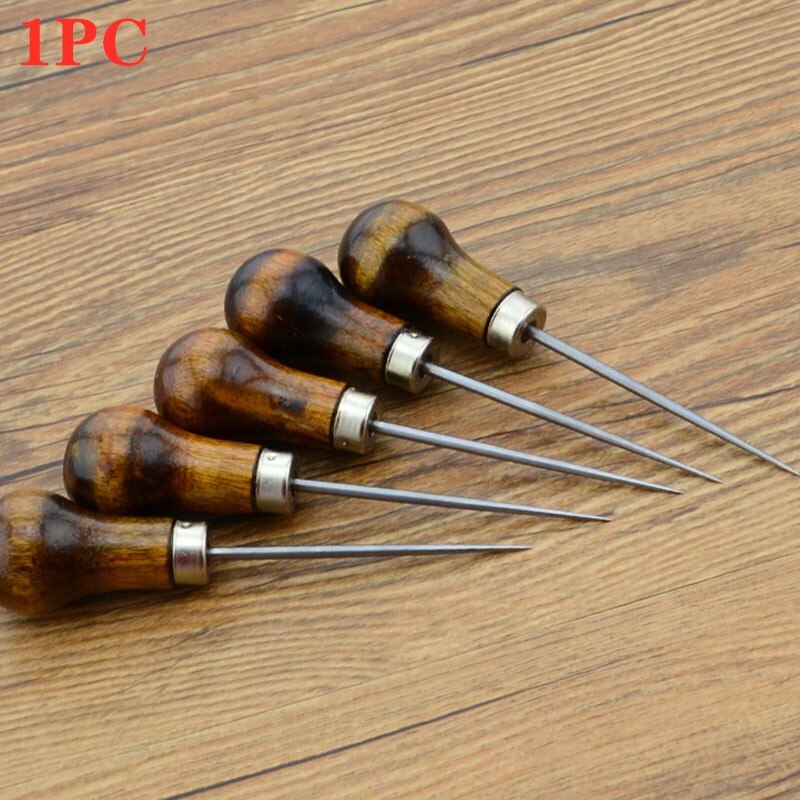Durable Leather Wood Handle Awl Tools For Leather craft Stitching Sewing Accessories Fast: Style 3