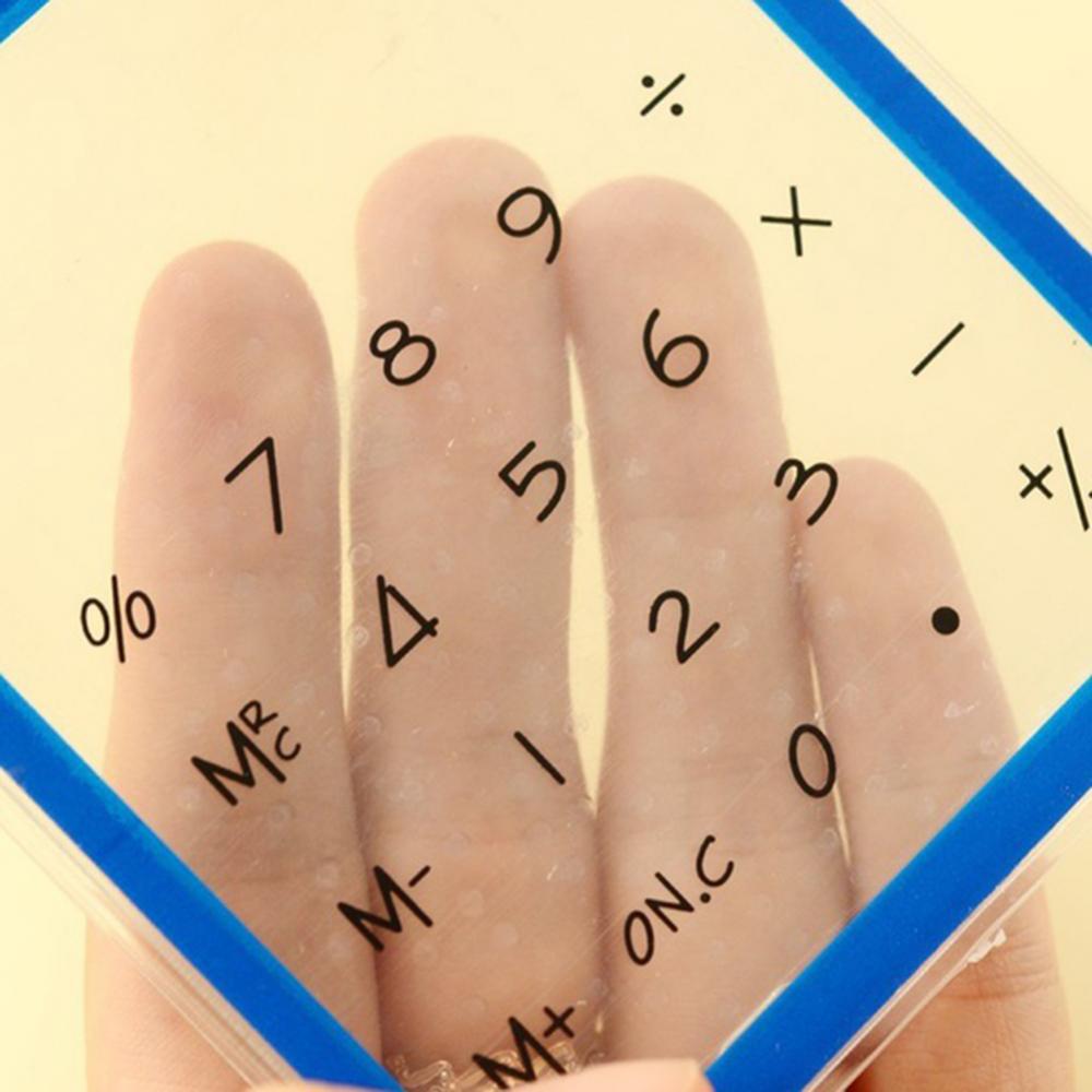 Student Calculator Solar Powered Slim Mini Mathematics Ultra Transparent LCD Touch Screen