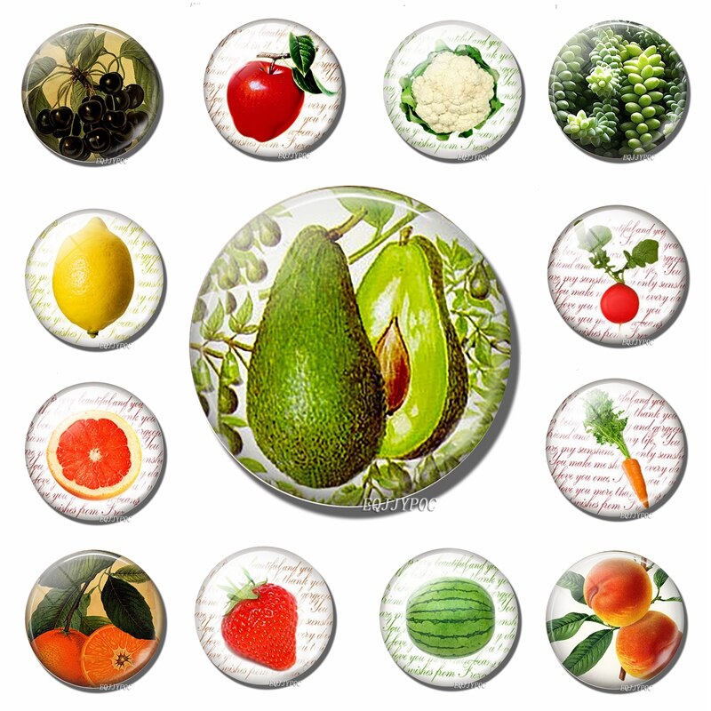 Fruit En Groente Koelkast Sticker Magnetische Avocado Perzik Tomaat Aardbei Orange Magneet Baby Onderwijs Home Decor