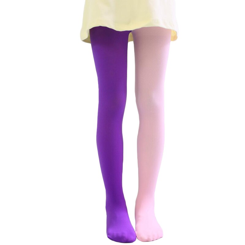 printemps et automne fille couleur bébé velours Ballet collants enfants deux couleurs couture Leggings AB chaussettes enfants danse collants