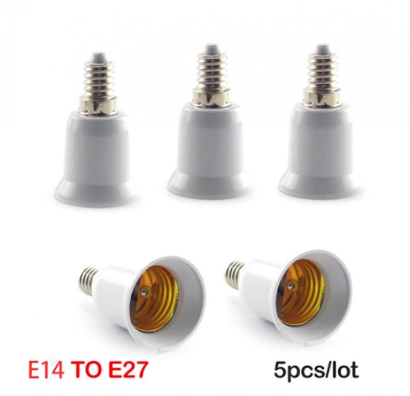 5Pcs E14 Om E27 Thuis Kamer Lamp Socket Base Houder Converter 110V 220V Licht Adapter Conversie brandwerende Verlichting