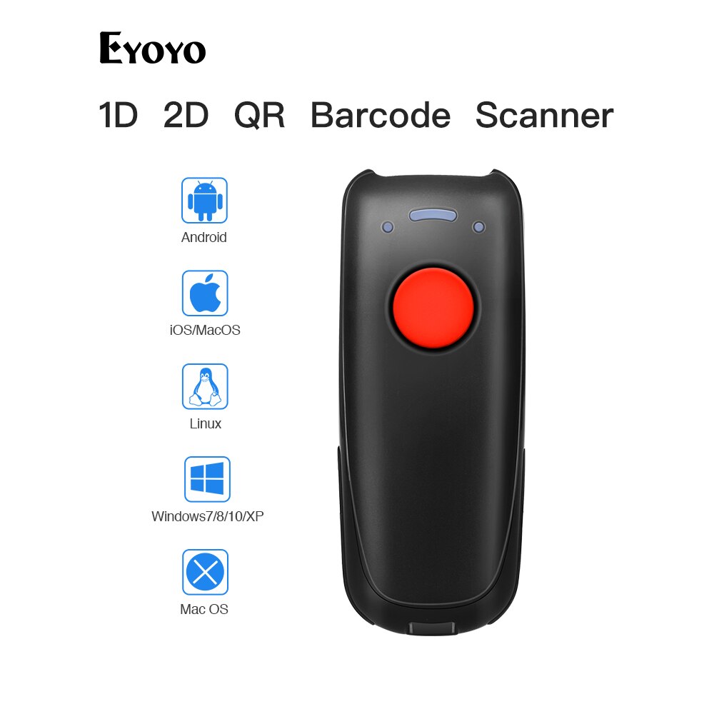 Eyoyo EY-004A bolso sem fio bluetooth scanner de código de barras leitor portátil luz vermelha ccd scanner código de barras para ios android windows