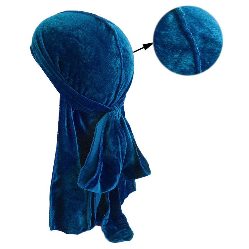 Sombrero de pañuelo de terciopelo para hombre y mujer, turbante transpirable, gorros para quimio, sombrero de pirata, accesorios para el cabello, Unisex,: Teal