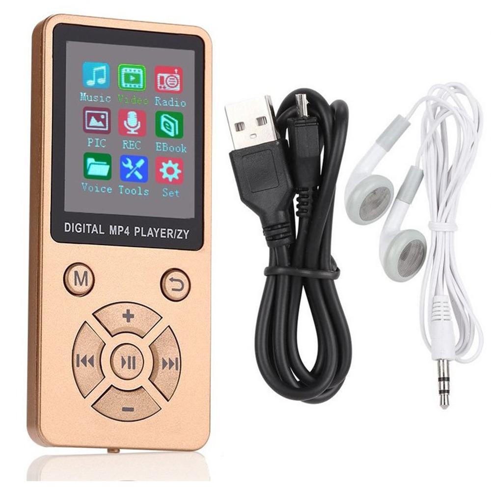 T1 Wireless Lightweight MP3 MP4 Music Player With Screen Ultra-thin Portable Mini Player Adjustable Mode Button Type: gold