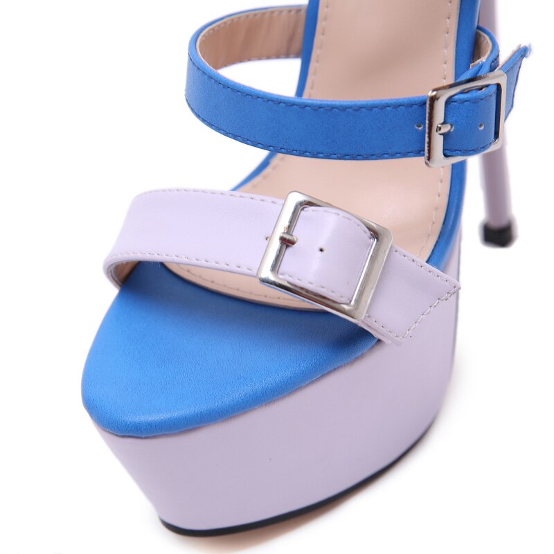 Zapatos negros de tacón Ultra alto de 17 cm, zapatos de stripper sexys para , zapatos de tacón fino de verano con plataforma, Sandalias de tacón alto, zapatos de para mujer