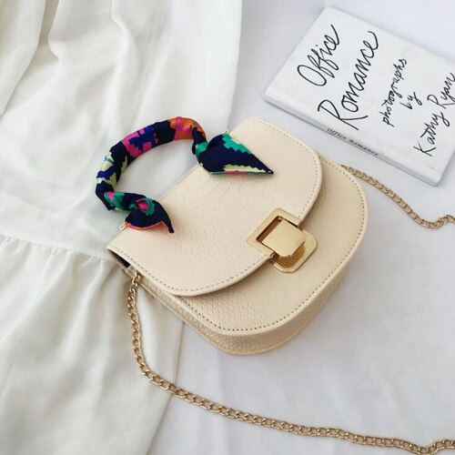 Sac à bandoulière à chaîne pour femme, sacoche de marque, sac messager, sac à main: Beige