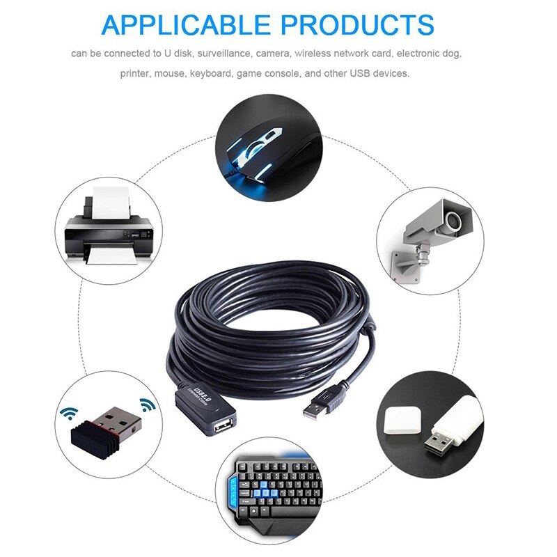 Data Cable USB3.0S Signal Amplifier Extender USB Male to Female Extension Cable USB Computer Extension Cable 5 Meters