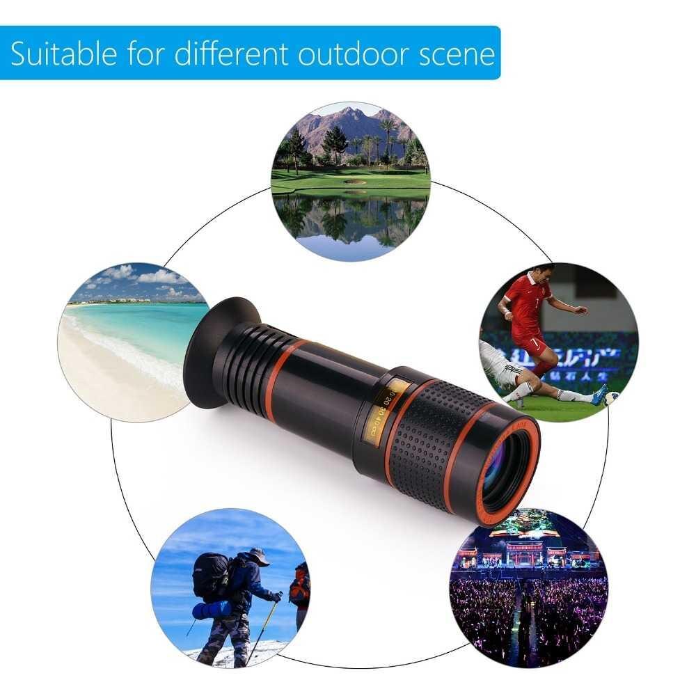 Universal 12X Zoom Mobile Phone Telephoto Lens HD Telescope Telephoto Mobile Phone Camera Lens with Clip External Optical Len