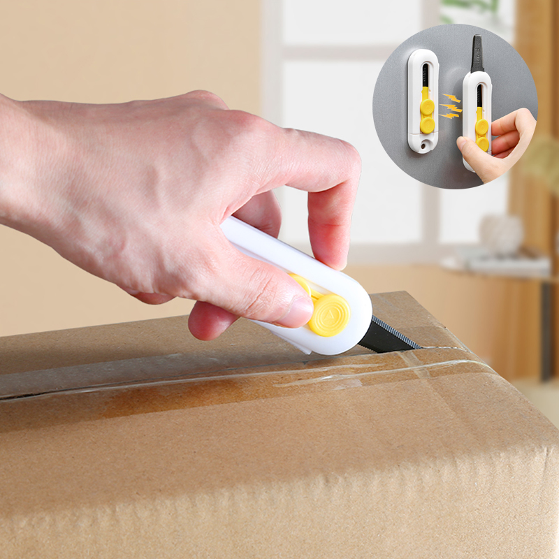 Box Cutter Mini Magnetic Box Cutter Unbox Tool Safety Lock For Opening Packages Cartons Box Opener Razor Perfect For Home Office