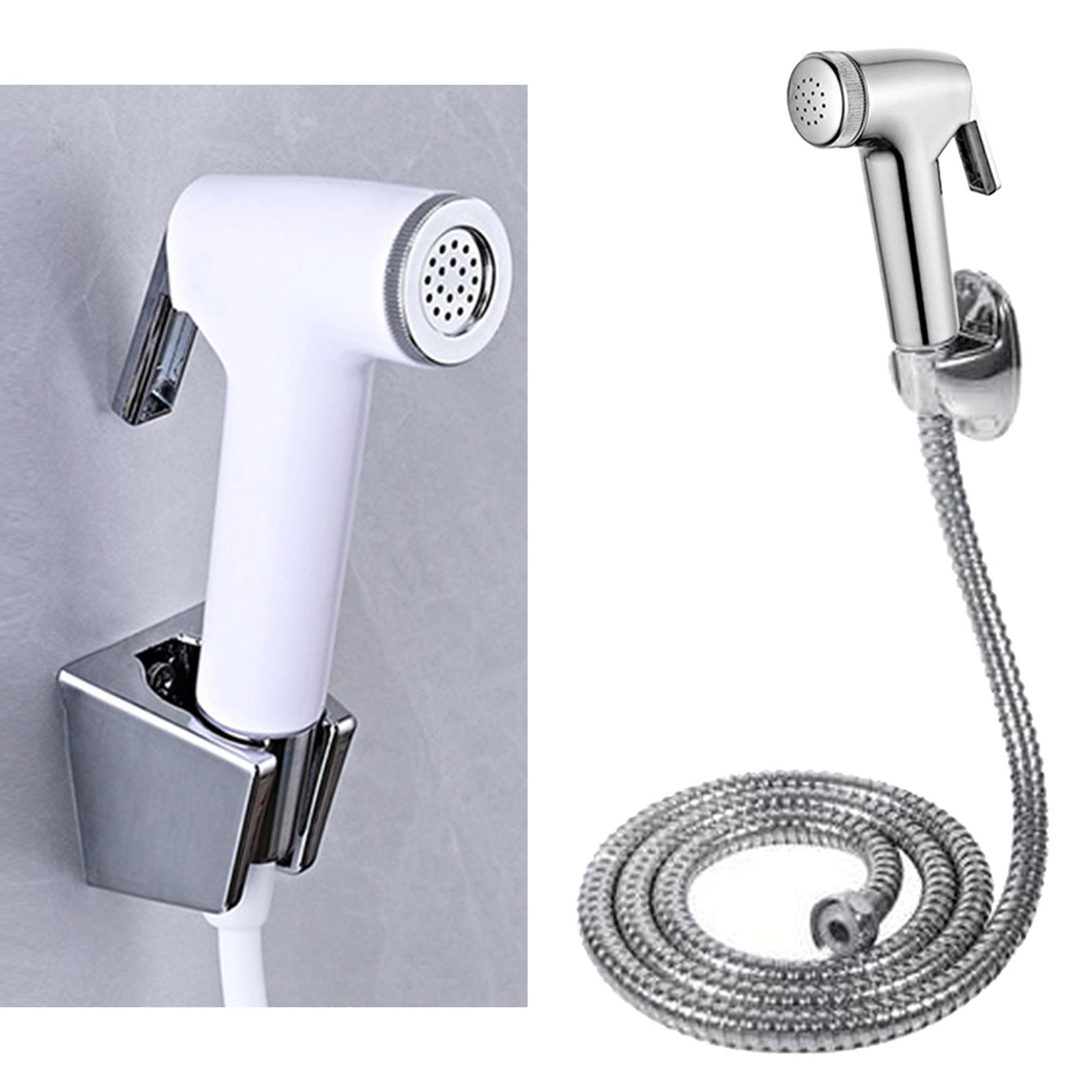 ABS Handheld Toilet Bidet Sprayer Toilet Cleaning Sprayer with Hose Cleaning Diapers Spray Attachment for Kitchen Cleaning: Silver