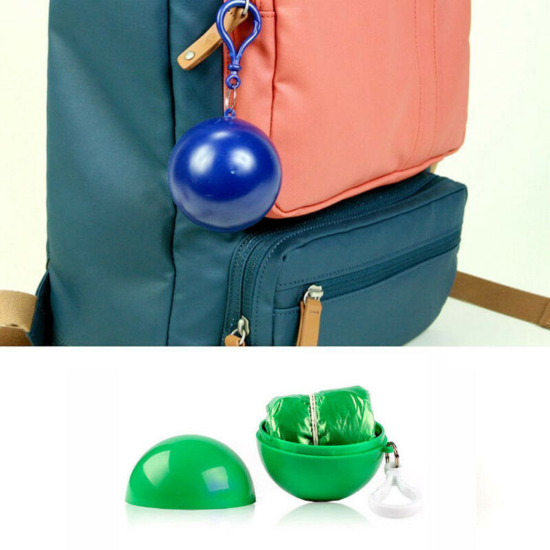 Impermeable portátil mujeres hombres al aire libre impermeable desechable Camping con capucha Ponchos plástico llavero bola lluvia cubierta Unisex