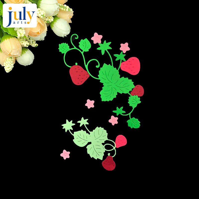 Julyarts matrices Scrapbooking modèles fraise voeux matrices de découpe en acier au carbone gaufrage pochoir carte matrices de découpe