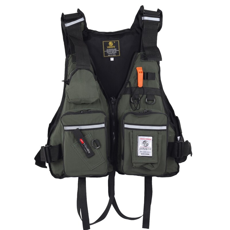 Chaleco salvavidas de pesca, flotabilidad, portátil, para natación, kayak, deportes al aire libre, múltiples bolsillos: xinkuanjunli