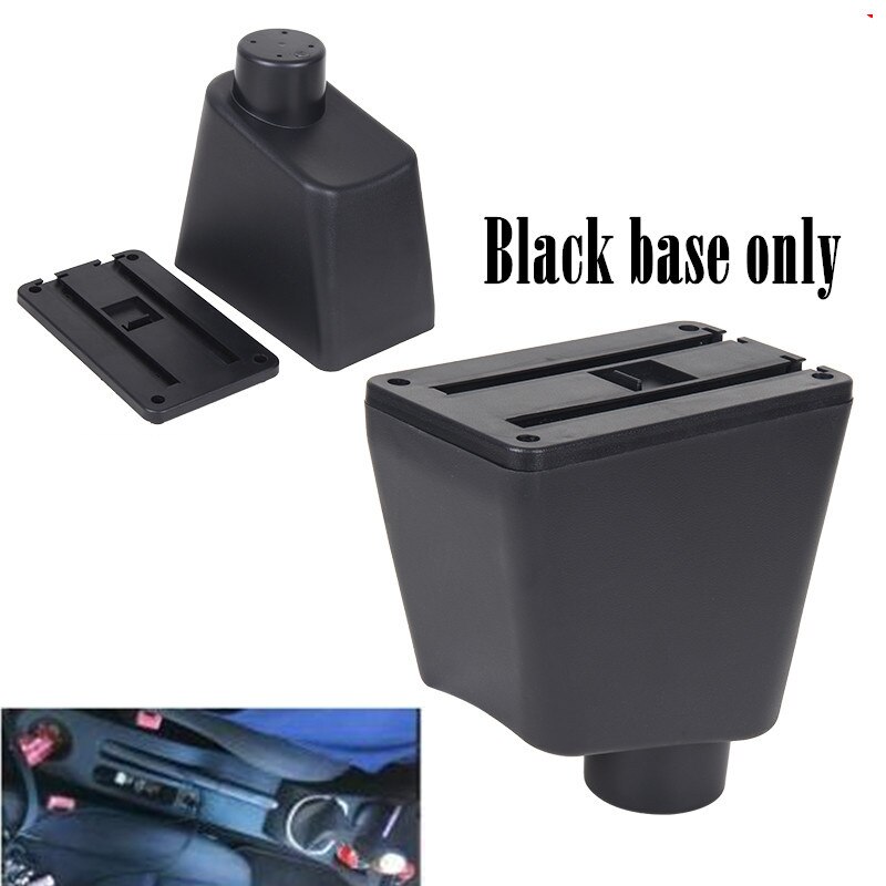 Für Renault Clio 3 Captur Armlehne Kasten Doppel türen öffnen 7USB Center Konsole Lager Kasten Arm Rest: Schwarz Base nur